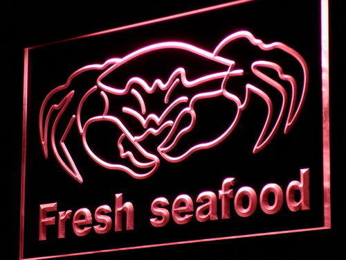 Fresh Seafood Crab Chinese Restaurant Light Sign